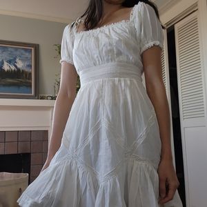 & other stories white lace ruffle dress